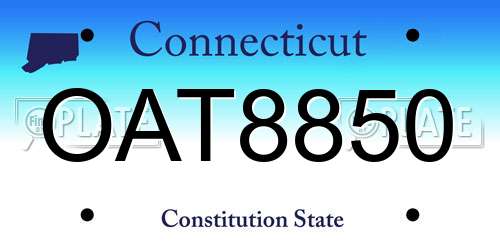 OAT8850 Connecticut License Plate