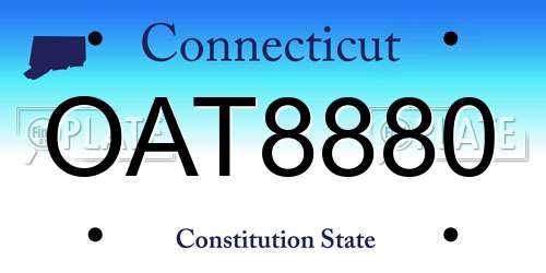 OAT8880 Connecticut License Plate