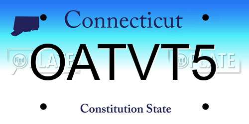 OATVT5 Connecticut License Plate
