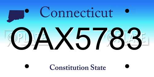 OAX5783 Connecticut License Plate