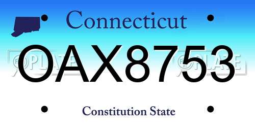 OAX8753 Connecticut License Plate