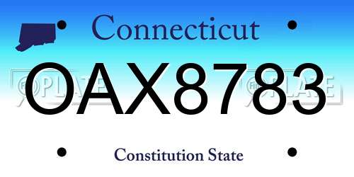 OAX8783 Connecticut License Plate