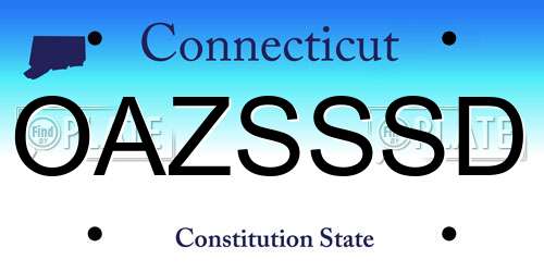 OAZSSSD Connecticut License Plate