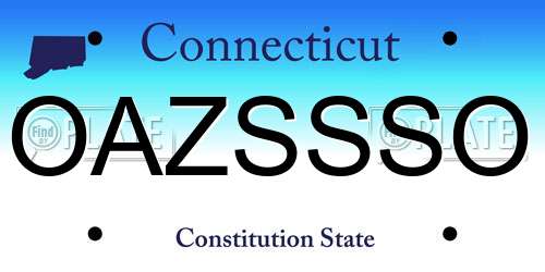 OAZSSSO Connecticut License Plate