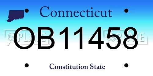 OB11458 Connecticut License Plate