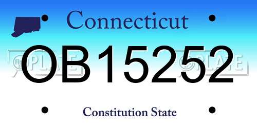 OB15252 Connecticut License Plate