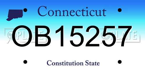 OB15257 Connecticut License Plate