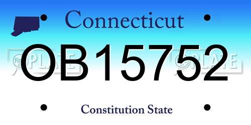 OB15752 Connecticut License Plate