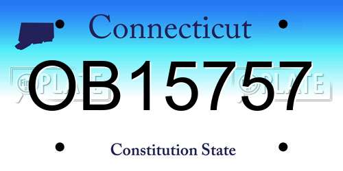 OB15757 Connecticut License Plate