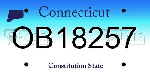 OB18257 Connecticut License Plate