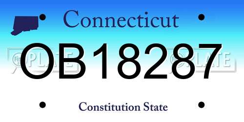 OB18287 Connecticut License Plate