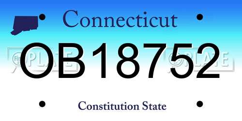 OB18752 Connecticut License Plate