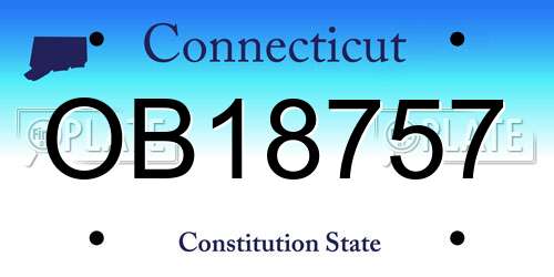 OB18757 Connecticut License Plate