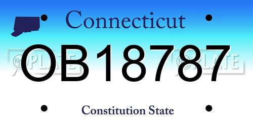 OB18787 Connecticut License Plate