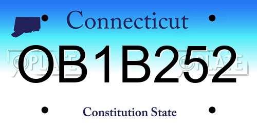 OB1B252 Connecticut License Plate