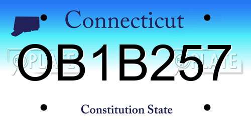 OB1B257 Connecticut License Plate
