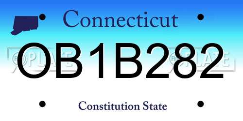 OB1B282 Connecticut License Plate