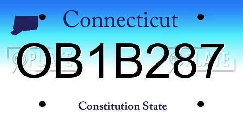OB1B287 Connecticut License Plate