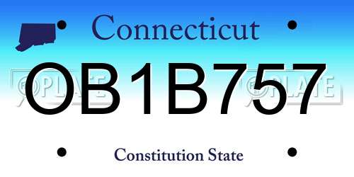 OB1B757 Connecticut License Plate
