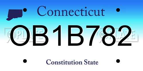 OB1B782 Connecticut License Plate