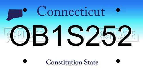 OB1S252 Connecticut License Plate