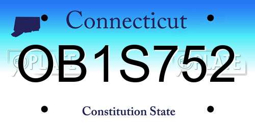 OB1S752 Connecticut License Plate