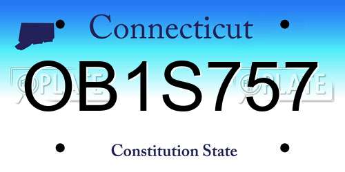 OB1S757 Connecticut License Plate