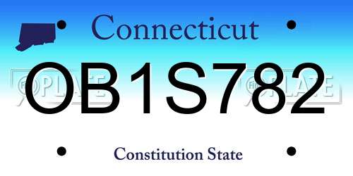 OB1S782 Connecticut License Plate