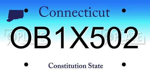 OB1X502 Connecticut License Plate
