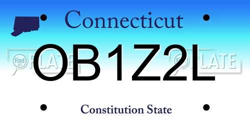 OB1Z2L Connecticut License Plate