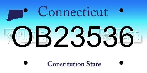 OB23536 Connecticut License Plate