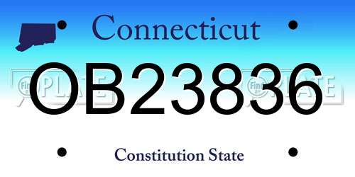 OB23836 Connecticut License Plate