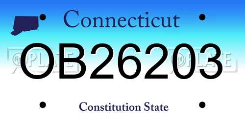 OB26203 Connecticut License Plate