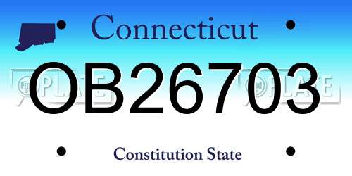 OB26703 Connecticut License Plate