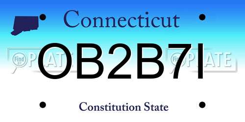 OB2B7I Connecticut License Plate