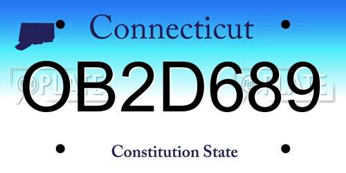 OB2D689 Connecticut License Plate