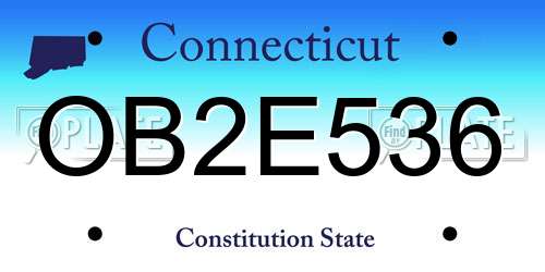 OB2E536 Connecticut License Plate