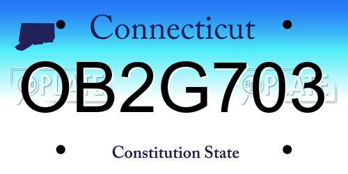 OB2G703 Connecticut License Plate