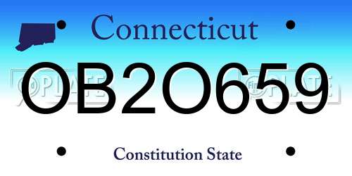OB2O659 Connecticut License Plate
