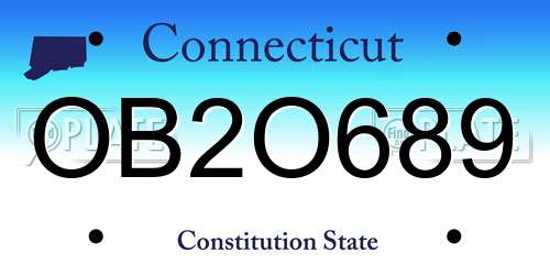 OB2O689 Connecticut License Plate