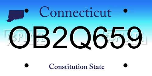 OB2Q659 Connecticut License Plate