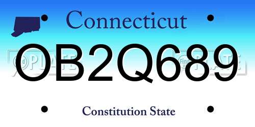OB2Q689 Connecticut License Plate