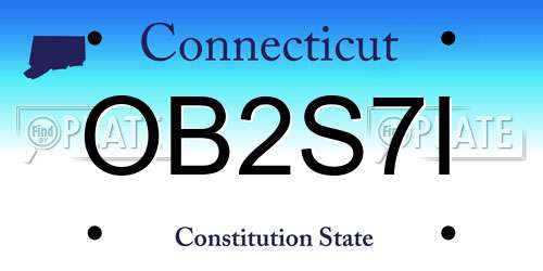 OB2S7I Connecticut License Plate