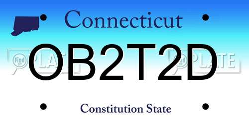 OB2T2D Connecticut License Plate