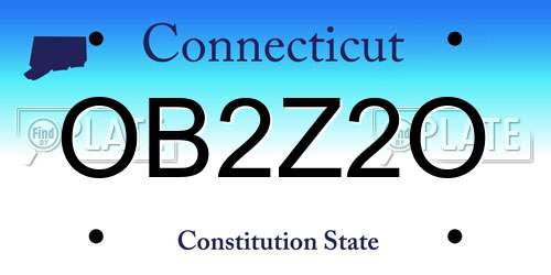 OB2Z2O Connecticut License Plate