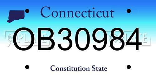 OB30984 Connecticut License Plate