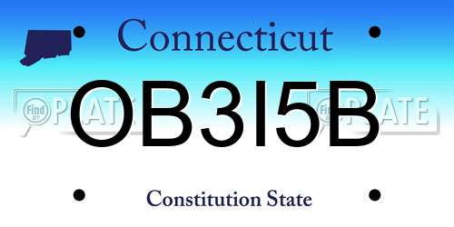 OB3I5B Connecticut License Plate