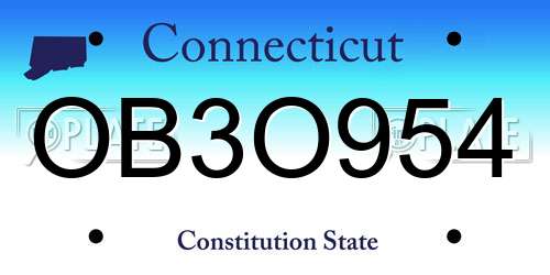 OB3O954 Connecticut License Plate