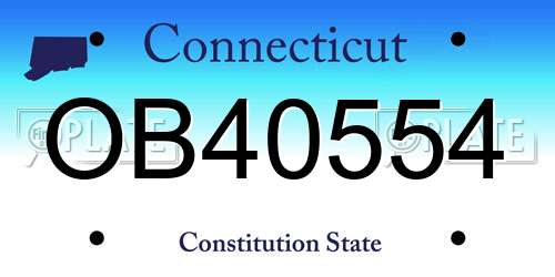 OB40554 Connecticut License Plate