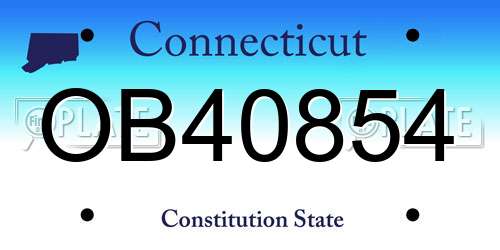 OB40854 Connecticut License Plate